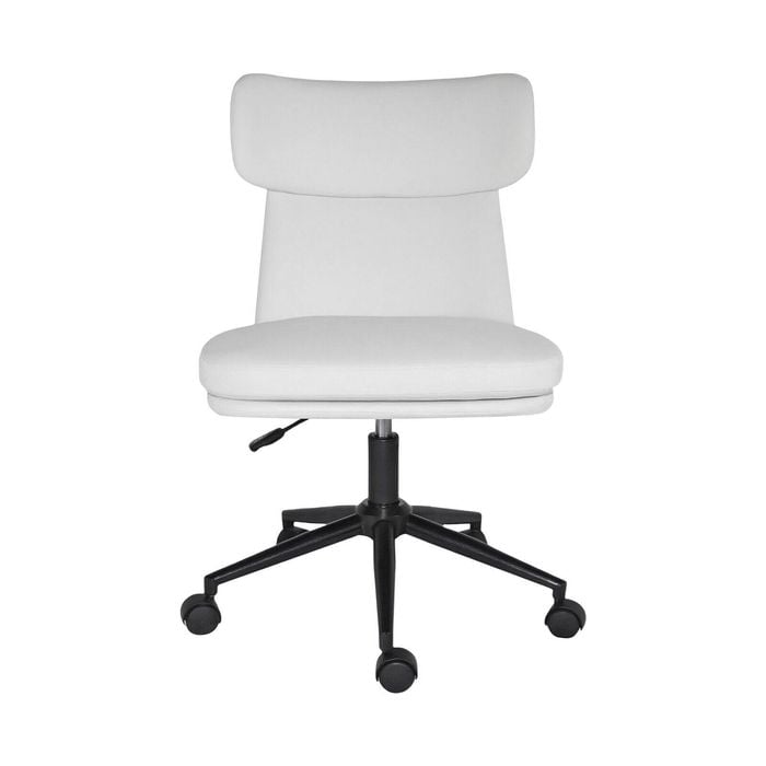 La Bella White Office Desk Chair - PU Leather Home Office Swivel Chair Computer Seat STRATA