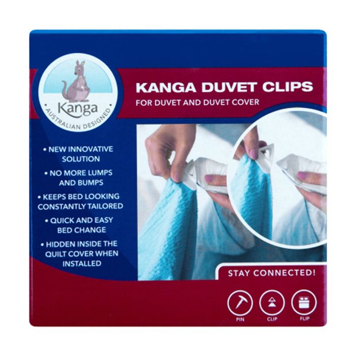 Kanga Quilt Clips Duvet/Doona/Quilt Cover Holders Double Pack Makes 2 Beds