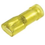 Narva 5-6mm / 6.3 x 0.8mm (1/4") Yellow Double Crimped Transparent Polycarbonate Fully Insulated Female Blade Terminal - 10 Pack
