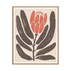 Artey | Simple Flowers I - Framed Canvas - Natural Frame - 80 x 100cm