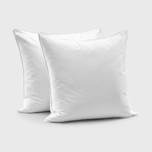 Dreamaker 400TC Premium Cotton Sateen Piped European Pillowcase White Twin Pack
