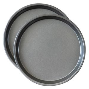 SOGA 2 Pack 7 Inch Round Black Steel Non-Stick Pizza Trays