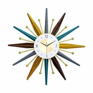 Sunrise Retro Wall Clock - 70cm Mid-Century Modern Starburst Design
