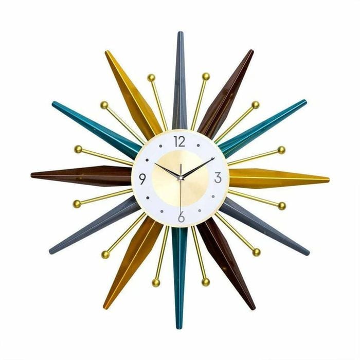 Sunrise Retro Wall Clock - 70cm Mid-Century Modern Starburst Design