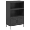 vidaXL Highboard Storage Cabinet Tall Cupboard Buffet Living Room Black Steel
