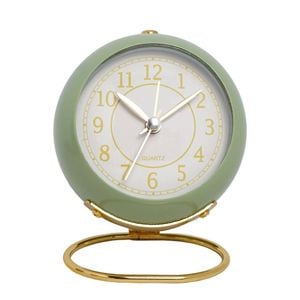 Catzon Retro Alarm Clocks Silent Non-ticking With Light-green