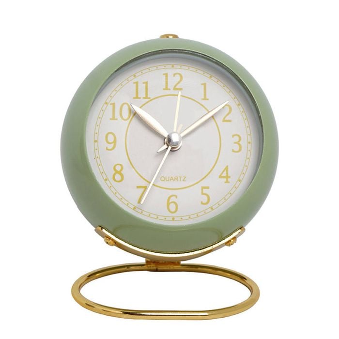 Catzon Retro Alarm Clocks Silent Non-ticking With Light-green