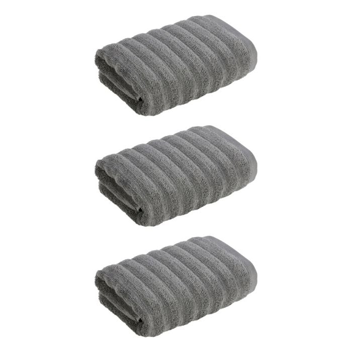 3x Christy Kensington Bathroom King Hand Towel Cotton 90x50 Cm Charcoal