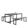3-Piece Grey Marble Look Dining Set