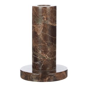 Amalfi Academy Albert Marble Candle Holder Brown 8x8x12cm