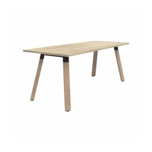 Olg Plantation Boardroom Table 4 Leg Solid Oak Frame New Oak Ravine Top L1800mm X W750mm