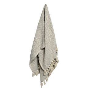 Bloomington Cotton Fringe Throw Rug Chevron Grey 127 x 152 cm