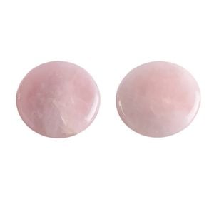NNEOBA 2pcs Large Rose Quartz Massage Stones 60mm Pink