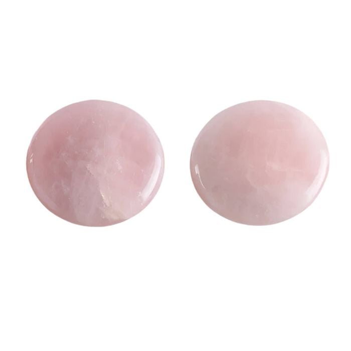 NNEOBA 2pcs Large Rose Quartz Massage Stones 60mm Pink