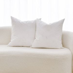 Dreamaker Cushion Insert White Duck Feather Fill Twin Pack 45x45cm