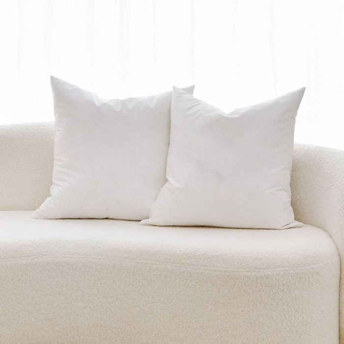 Dreamaker Cushion Insert White Duck Feather Fill Twin Pack 45x45cm