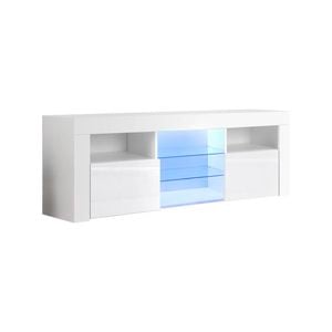 Artiss TV Cabinet 160cm Entertainment Unit RGB LED Gloss White