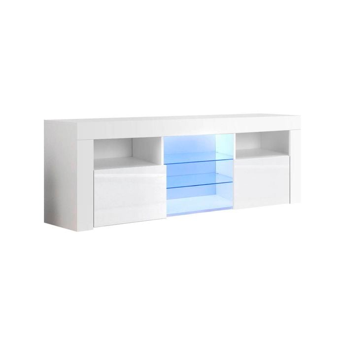 Artiss TV Cabinet 160cm Entertainment Unit RGB LED Gloss White