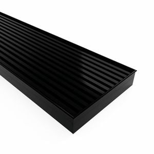 Forme 800×100 Black Satin Stainless Steel Mesh Floor Waste