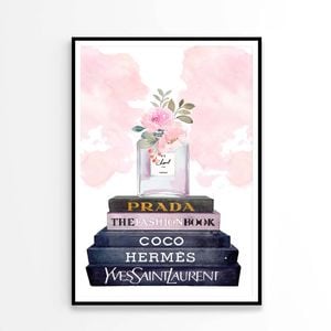 Light Pink Fashion Perfume with Flowers   Print 100% Australian Made 90 x 120cm   (Poster)