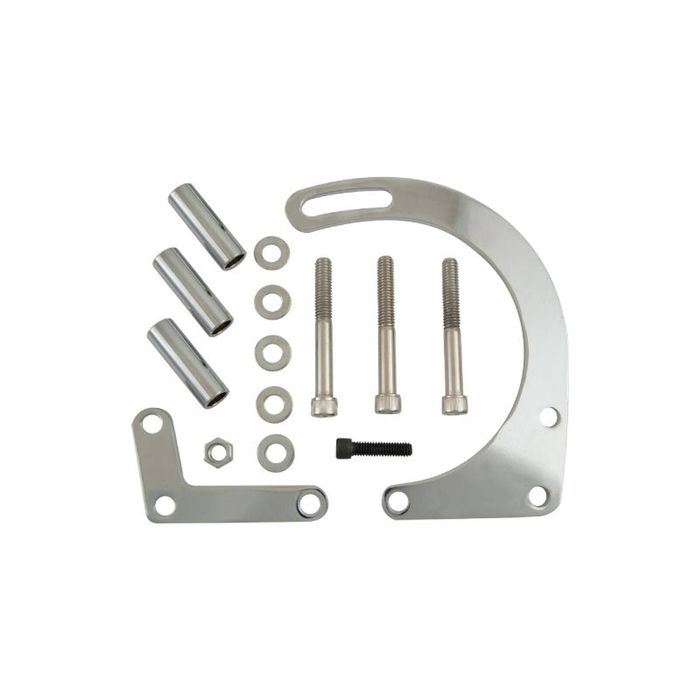 Cal Custom SBC Chrome Low Mount Alternator Bracket Short Water Pump SWP