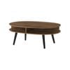 Alma Oval Coffee Table Open Shelving Walnut Woodgrain