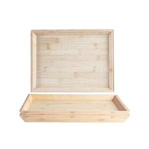 Argon Tableware Rectangular Bamboo Tray - 33cm - Brown - X6