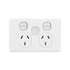 DETA X6 White Double Power Point With Dimmable Night Light Module