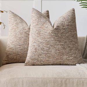 Gioia Casa 2-Pack Speckled Bouclé Cushion Covers 45cm x 45cm - Natural
