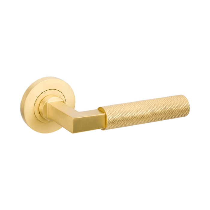 Zanda Satin Brass Zurich Knurled Dummy Set - Left Hand