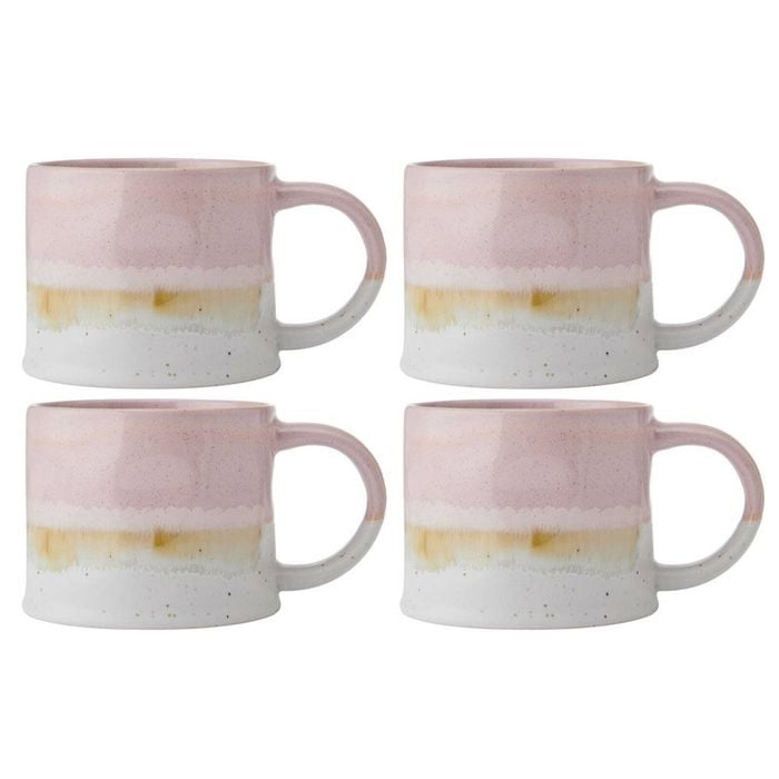 4PK Mikasa 450ml Reactive Glaze Coffee Mug Cup Stoneware Pink