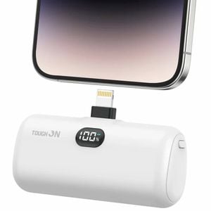 Tough On Mini Portable Charger 5000mAh Power Bank PD Fast Charging for iPhone White