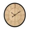 P&P Metal 40cm Wall Clock with Natural Timber Face