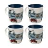 4x Nostalgic-art Ceramic Coffee Mug Retro Vespa Model Chart Design 330ml