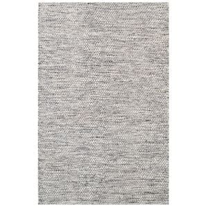 Handwoven Marble Wool Rug-6423-IVORY/CHARCOAL-160x230cm