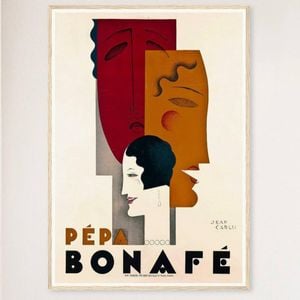 Galrie Pepa Bonafe Vintage Art Deco Poster by Jean Carlu - High Quality Wall Art Home, Wood Frame, A0 84 x 119cm (33 x 47inch)