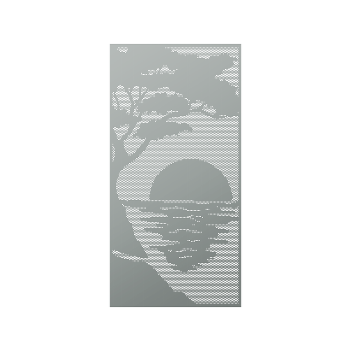Walpix 2400 x 1200 x 3.0mm Perforated Aluminium Decorative Screen Flat Profile Sunset - Woodland Grey