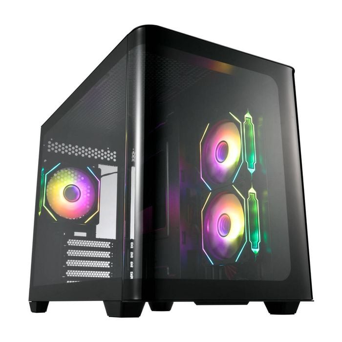 FSP S380-BA: Stylish M-ATX Mid-Tower with Curved Glass & ARGB Fans
