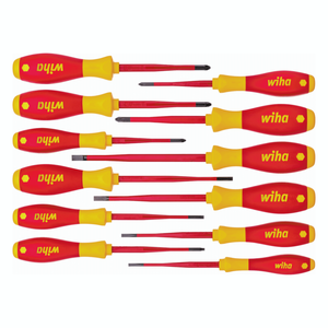 Wiha 12 Piece Softfinish Screwdriver Slimfix Set Insulated Electric VDE 1000 V AC