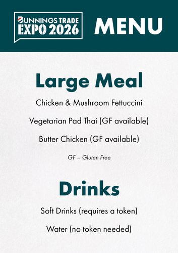 Auckland Trade Expo - Menu