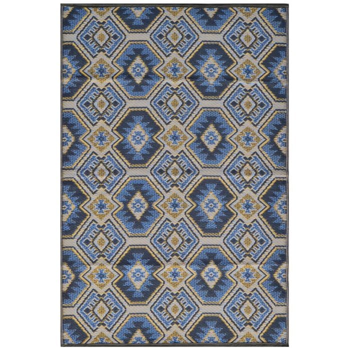 Reversible Outdoor Plastic Mat - Chatali Portal - Grey - 120x170cm