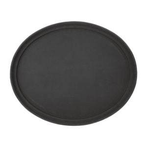 Olympia Kristallon Oval Anti-slip Tray Polypropylene Black 685x560mm Commercial Service Tray