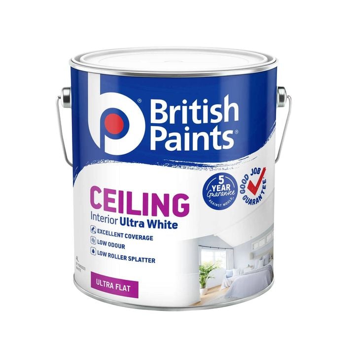 British Paints 4L Ultra White Interior Ceiling Paint