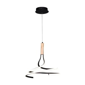 Lexi Lighting Estelle CCT LED Pendant Light Matt Black Wood 3000LM 46cm