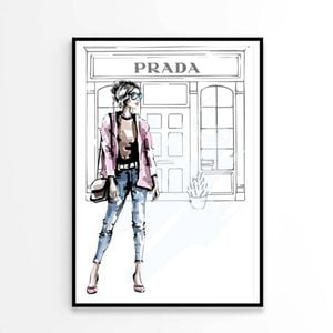 Fancy Girl with Fashion Store Print 100% Australian Made 90x120cm (Poster)
