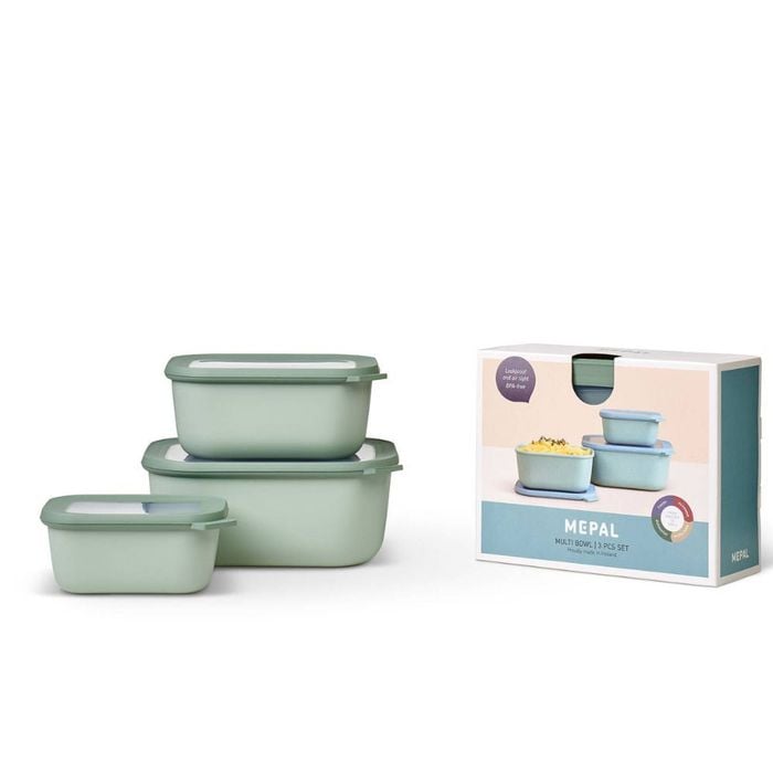 Mepal Cirqula Rectangle 3 Piece Large Set - Sage