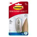 Command™ Medium Brushed Nickel Bath Hook - 1 Pack