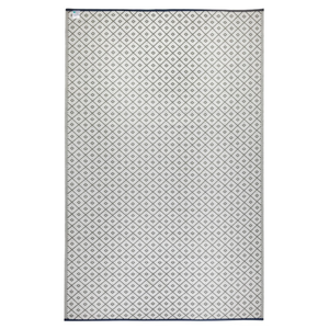 Fab Habitat 120x179cm Grey And White Kimberley Diamond Recycled Plastic Outdoor Rug