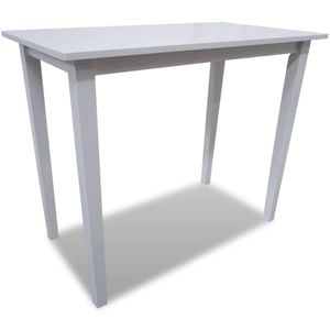 vidaXL Bar Table White 110cm MDF Veneer Rubber