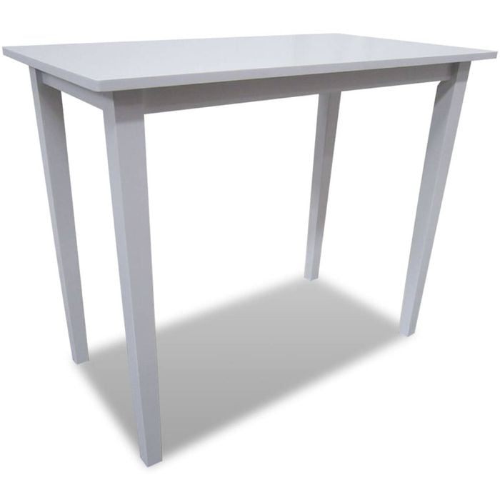 vidaXL Bar Table White 110cm MDF Veneer Rubber